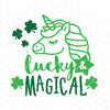 Lucky and Magical Svg, St. Patrick's Day Svg, Unicorn Svg Dxf Png, Lucky Svg, Shamrock Svg, Kids Shirt Design, Silhouette, Cricut, Cut Files