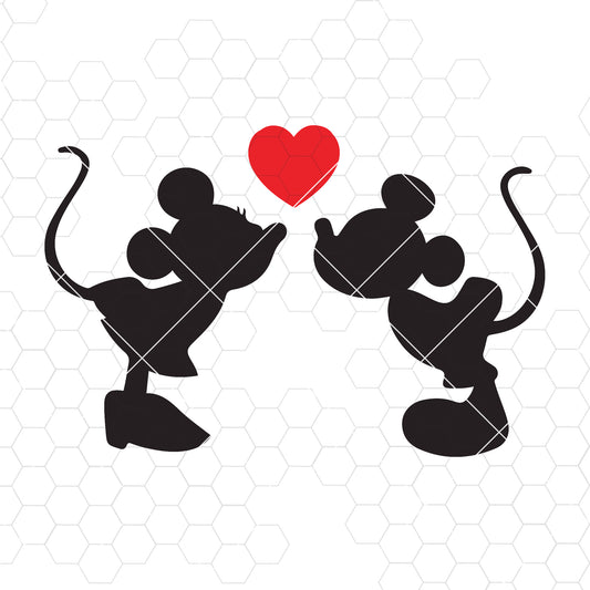 Kiss Mickey Minnie SVG, Minnie Mickey Kiss SVG , Mouse svg, Vinyl Cut ,Files,Love SVG, Mickey Svg,Love Svg