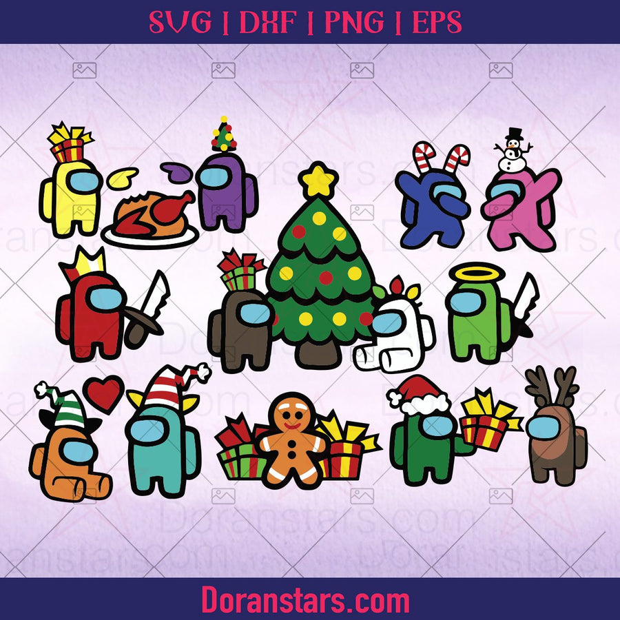 Among Us Christmas Party SVG | Among Us Shirt SVG | Cute Among Us SVG - Instant Download - Doranstars