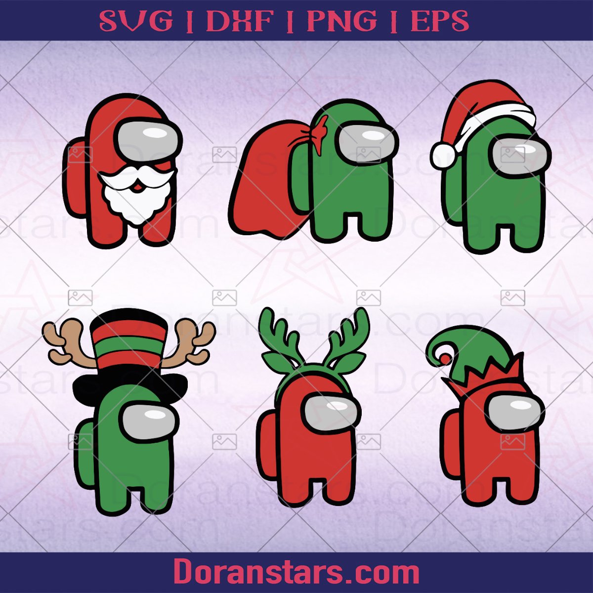 Bundle svg Among us and Christmas | svg png dxf al eps digital files | instant download