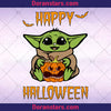 Baby Yoda Hug Pumpkin Svg Happy Halloween Svg Halloween Yoda Svg