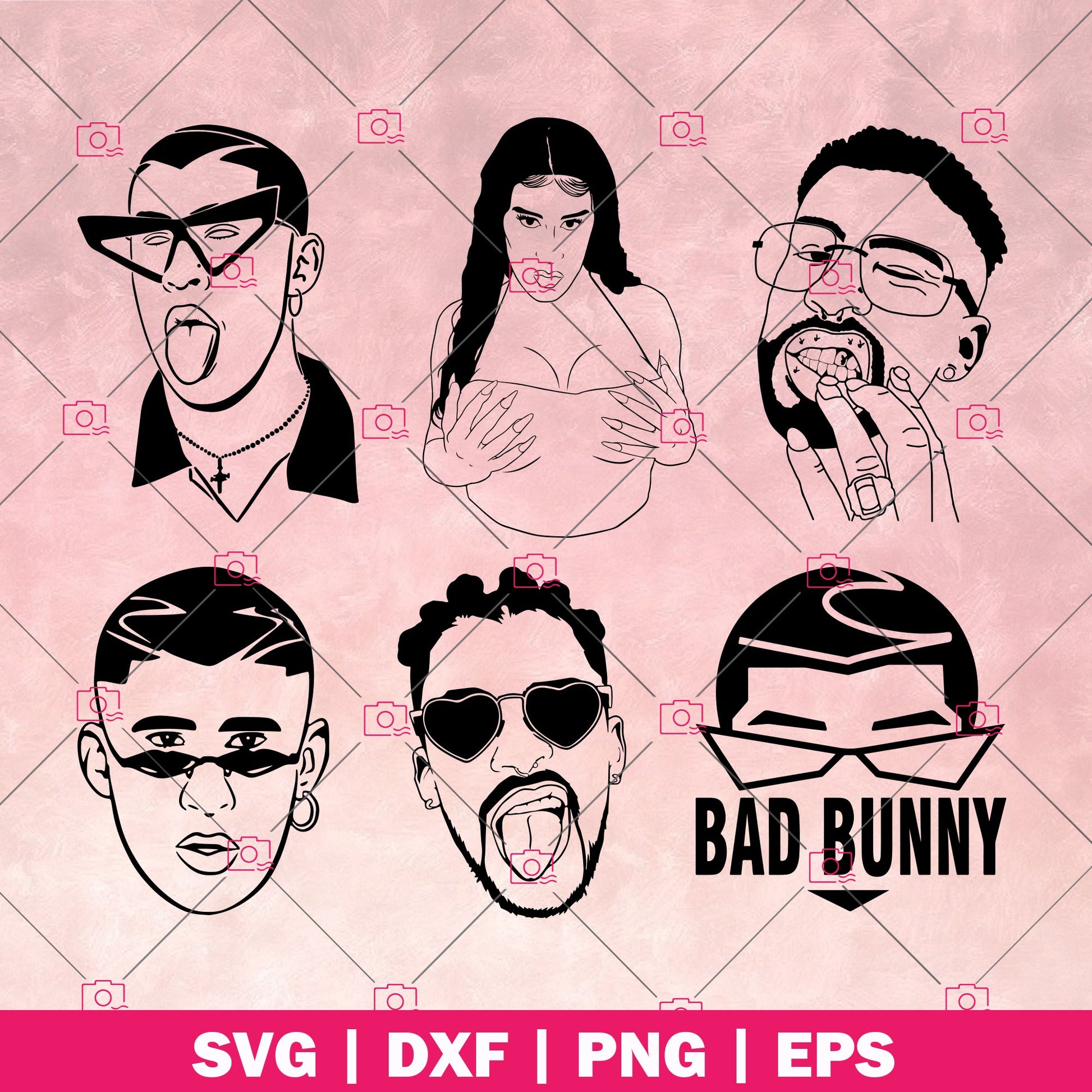 Bad Bunny Human face logo Easter SVG cut file for Cricut & Silhouette by DoranStars