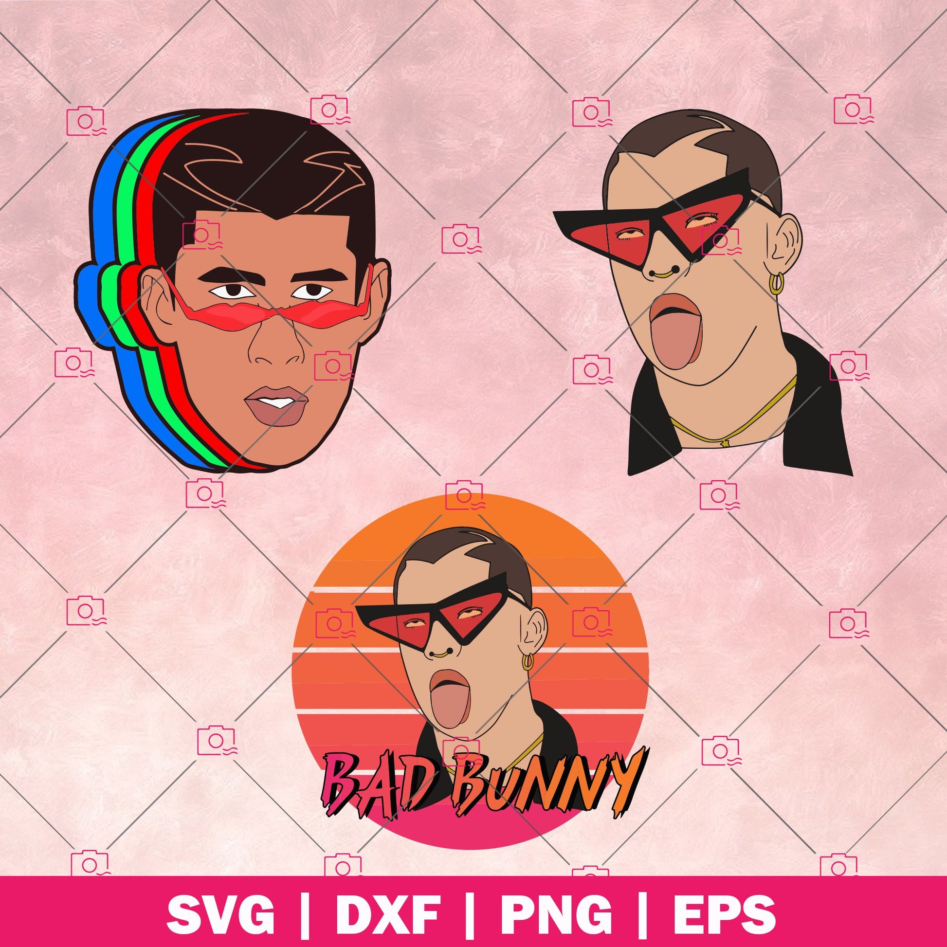 Bad bunny Male face logo, Svg Files For Cricut, Dxf, Eps, Png, Cricut Vector, Digital Cut Files, Vector