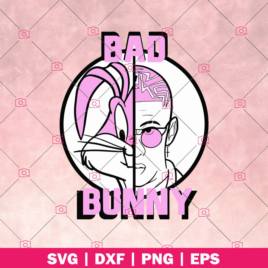 Bad Bunny Bugs Bunny logo, Svg Files For Cricut, Dxf, Eps, Png, Cricut Vector, Digital Cut Files, Vector, Cartoon, Bugs Bunny, DC, Looney Tunes