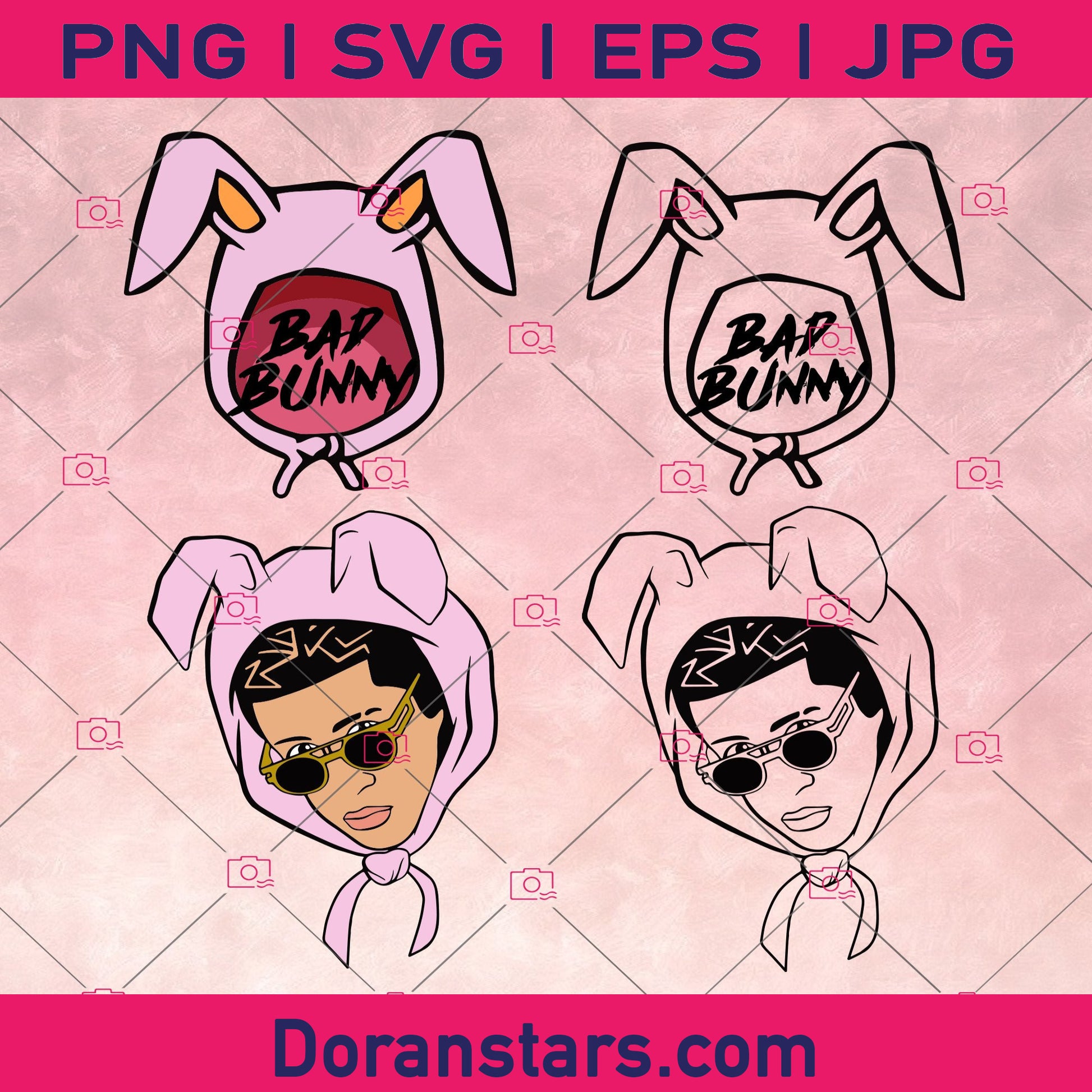 Bad bunny - Bundle logo, Svg Files For Cricut, Dxf, Eps, Png, Cricut Vector, Digital Cut Files, Vector