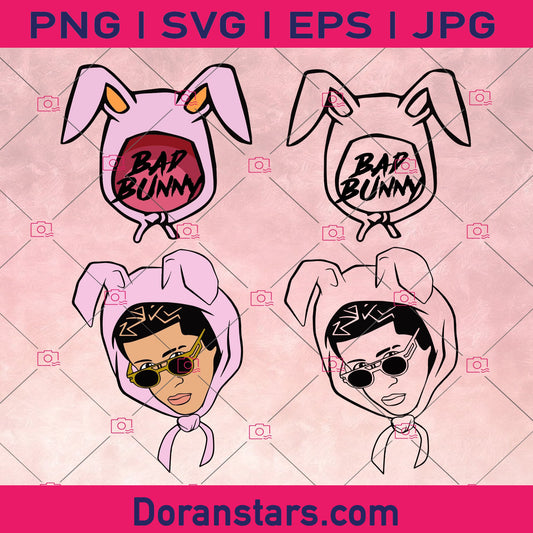 Bad bunny - Bundle logo, Svg Files For Cricut, Dxf, Eps, Png, Cricut Vector, Digital Cut Files, Vector