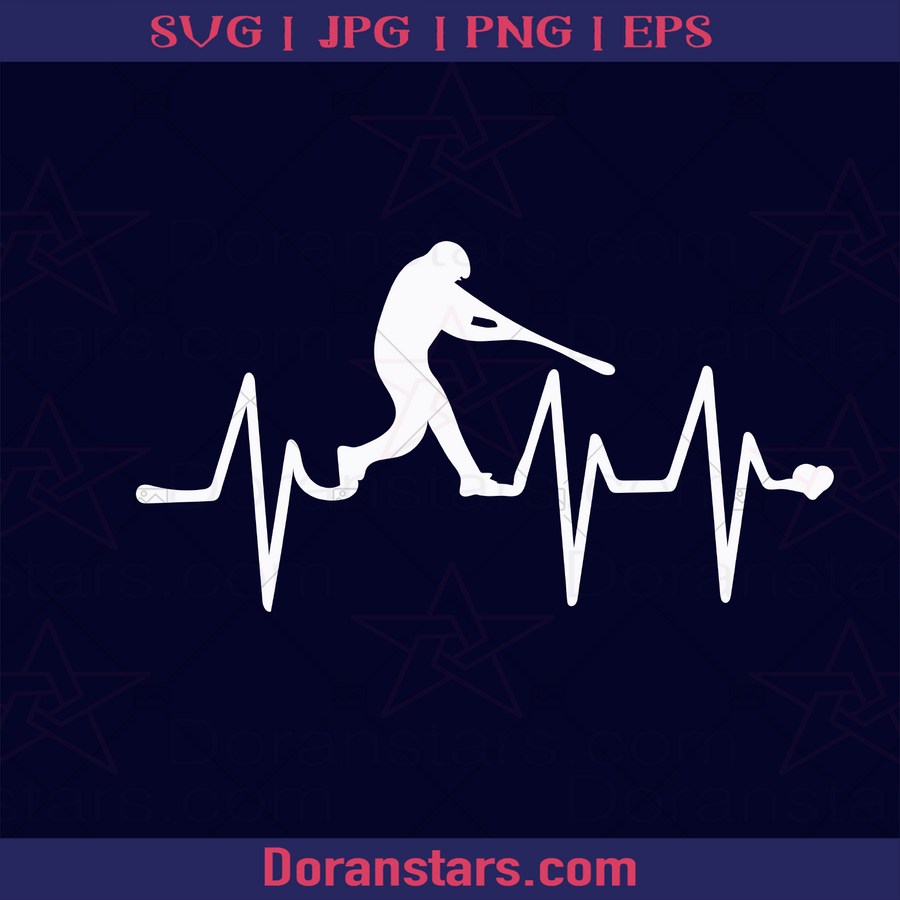 Baseball Heartbeat, Softball, Baseball, Sport, Sport Passion, Family Play Sport, Love Sport logo, Svg Files For Cricut, Dxf, Eps, Png, Cricut Vector, Digital Cut Files Download - doranstars.com