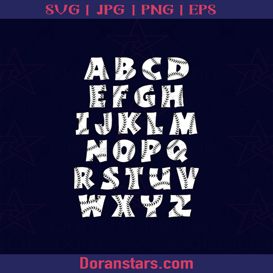 Baseball Font A-Z logo, Svg Files For Cricut, Dxf, Eps, Png, Cricut Vector, Digital Cut Files Download - doranstars.com