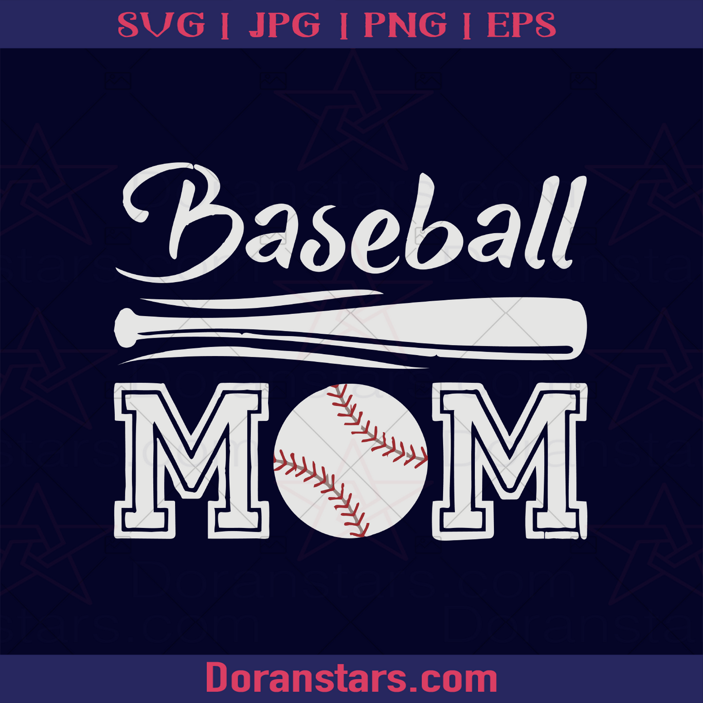 Baseball Mom, Bat and Ball logo, Svg Files For Cricut, Dxf, Eps, Png, Cricut Vector, Digital Cut Files Download