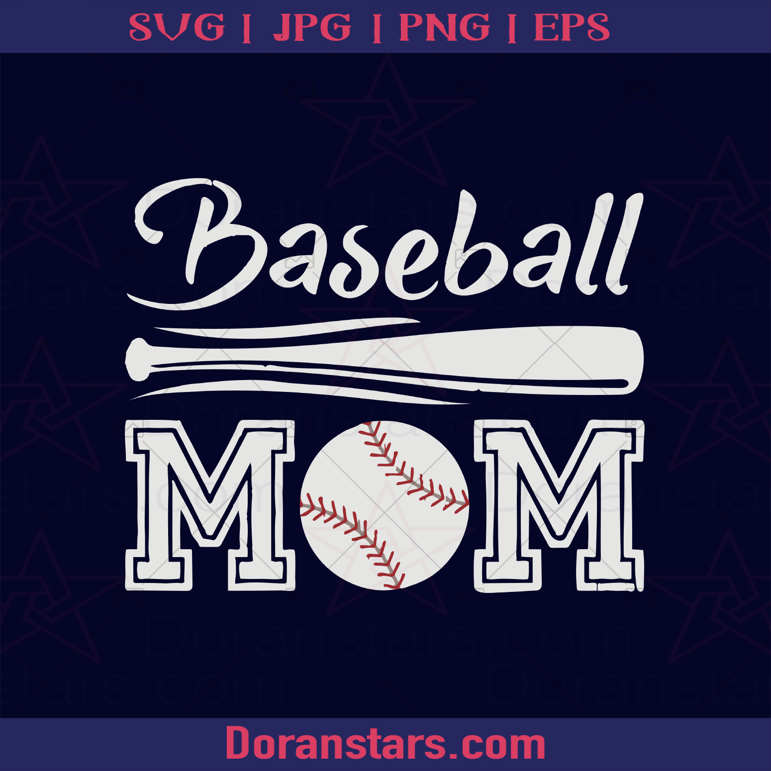 Baseball Mom, Bat and Ball logo, Svg Files For Cricut, Dxf, Eps, Png, Cricut Vector, Digital Cut Files Download