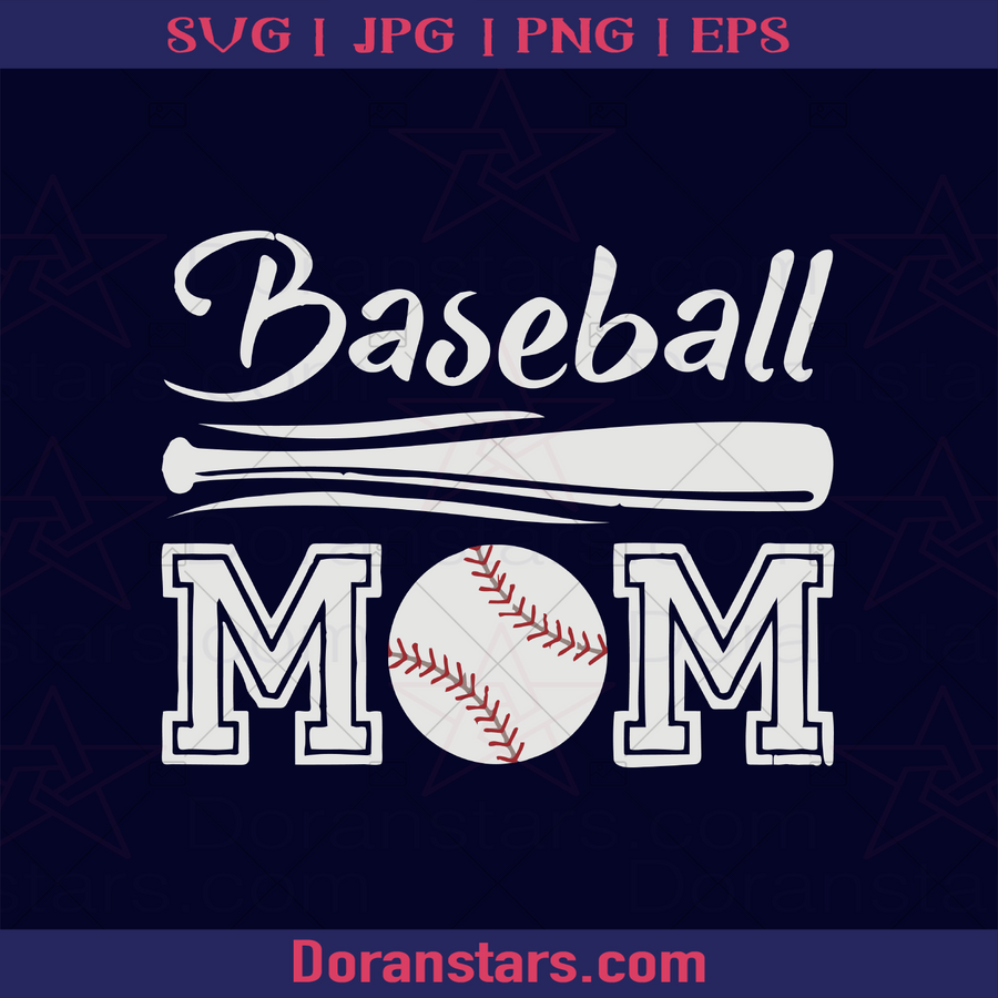 Baseball Mom, Bat and Ball, Softball, Baseball, Sport, Sport Passion logo, Svg Files For Cricut, Dxf, Eps, Png, Cricut Vector, Digital Cut Files Download - doranstars.com