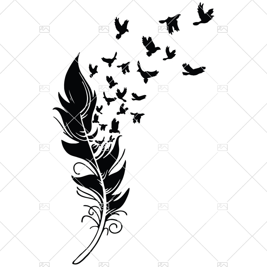 Birds of a Feather SVG - Feather SVG Bird Clip Art Tưởng niệm Svg Angel Feather Clipart Bird Lover SVG Silhouette Cameo Cricut Cut File