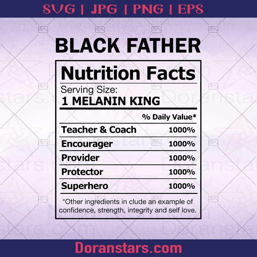 Black Father Nutrition Facts  Father, Step Father, Father and Son, Father and Daughter, Father's Day, Step Parent, Family Meaningful Design Gift logo, Svg Files For Cricut, Dxf, Eps, Png, Cricut Vector, Digital Cut Files Download - doranstars.com
