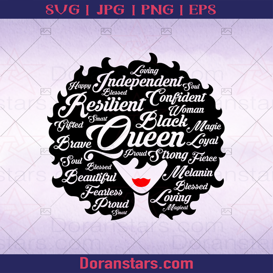 Black Queen logo SVG Design cut file for Cricut & Silhouette by DoranStars