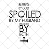 Blessed By God Spoiled By My Husband Protected By Both Jesus Christian Svg Png Dxf Sublimation Digital design DTG printing Clipart