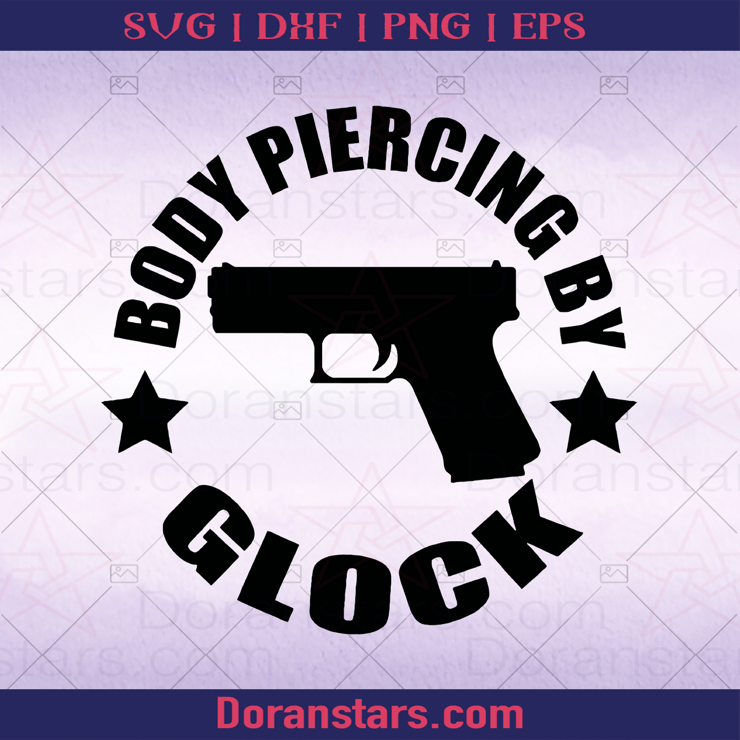 Body Piercing By Glock logo Gun SVG cut file for Cricut & Silhouette by DoranStars