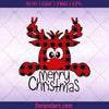 Buffalo Plaid Reindeer Svg,, Reindeer Svg, Peeping Reindeer, Merry Christmas Svg - Instant Download - Doranstars