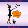 Cat and itch on Halloween Digital Cut Files Svg, Dxf, Eps, Png, Cricut Vector, Digital Cut Files Download