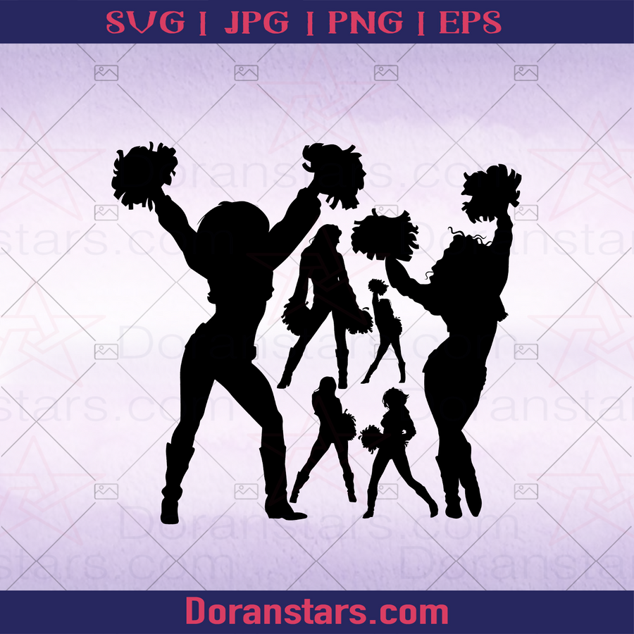 Cheer Cheerleading Girl Group With Variety Posture, Cheerleading Design, Cheerleading Decoration, Cheerleading girl, Cheerleading Teens logo, Svg Files For Cricut, Dxf, Eps, Png, Cricut Vector, Digital Cut Files Download - doranstars.com