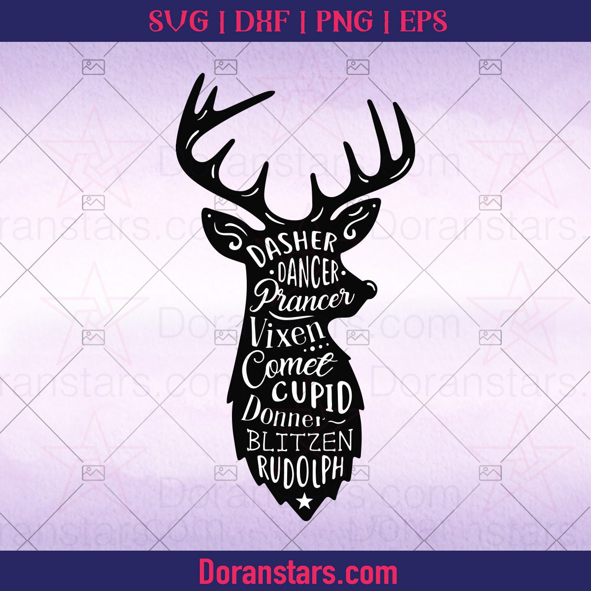 Christmas Reindeer SVG Design, Rudolph SVG File, Christmas shirt SVG, Reindeer svg cut file for Cricut, Christmas vacation svg - Instant Download - Doranstars