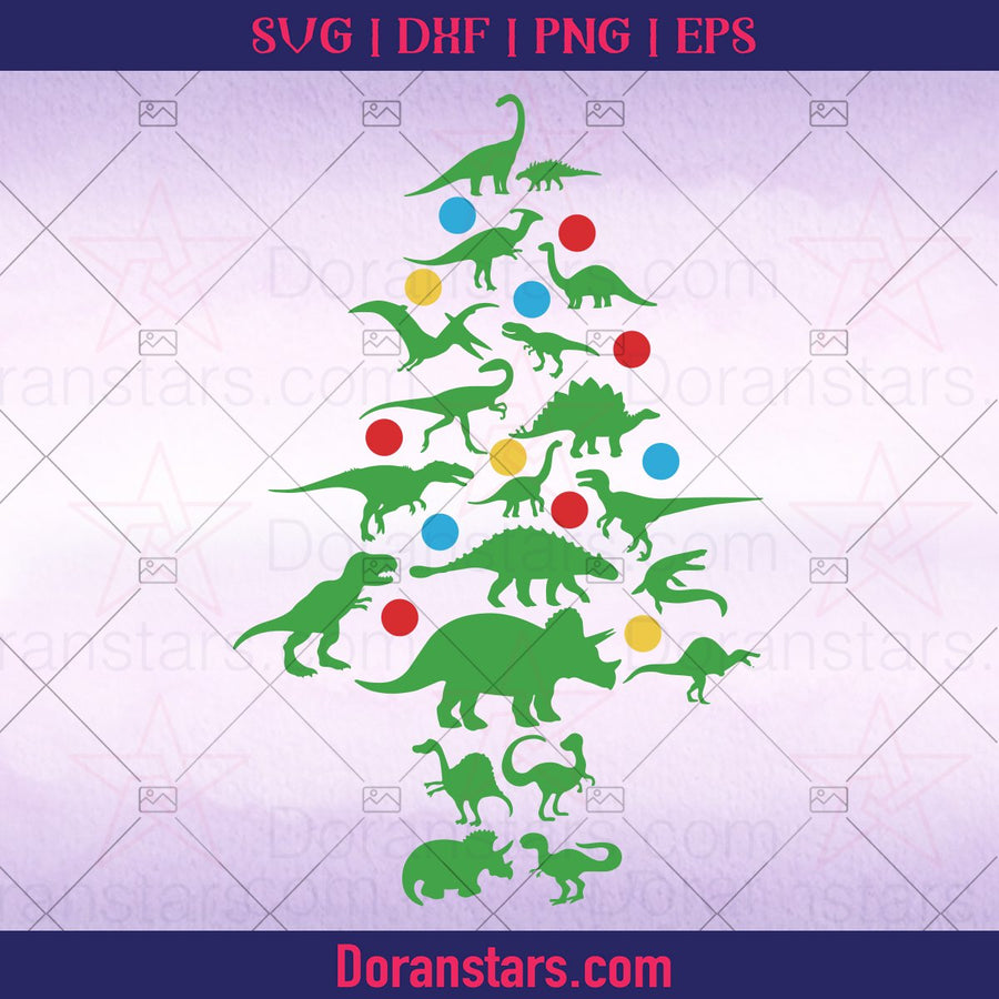Christmas Tree Dinosaurs Essential Svg, Christmas svg Instant Download - Doranstars