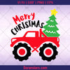 Christmas Truck Svg, Monster Truck Svg, Merry Christmas Svg Dxf Eps Png, Kids Cut File, Boy Shirt Design, Holiday Clipart, Silhouette Cricut Instant Download - Doranstars