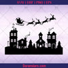 Christmas village svg, christmas scene svg, christmas svg, santas sleigh, cricut file, svg, vector file - Instant Download - Doranstars