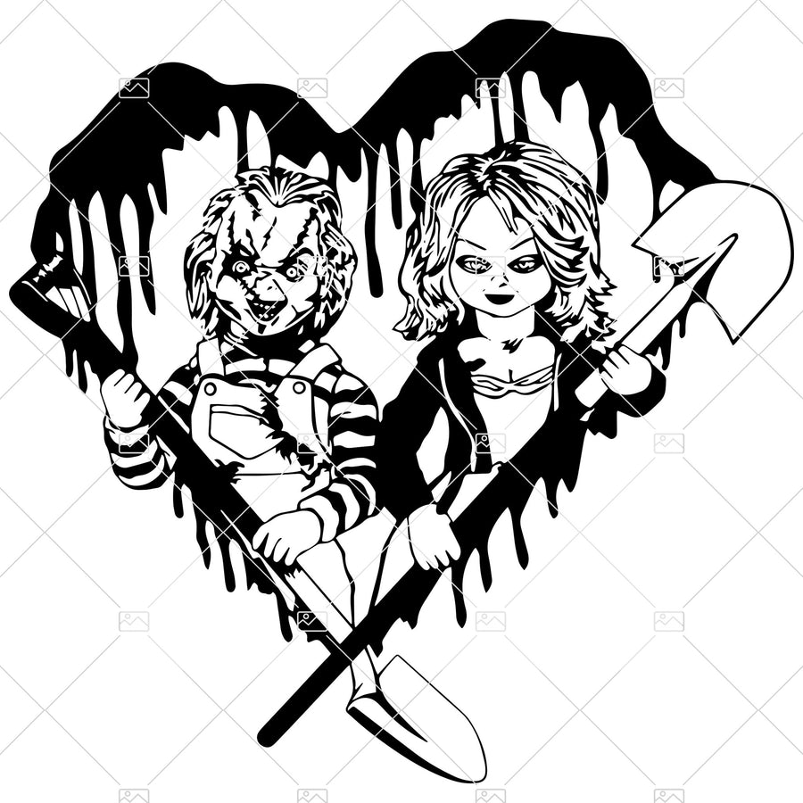 Chucky and Tiffany Svg Chucky Horror Movie SVG Halloween SVG