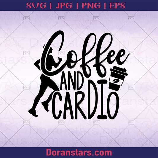 Coffee And Cardio logo, Svg Files For Cricut, Dxf, Eps, Png, Cricut Vector, Digital Cut Files Download - doranstars.com