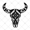 Cow Skull with Aztec Pattern Farmhouse SVG dxf Files for Cutting Machines like Silhouette Cameo and Cricut, Commercial Use Digital Design