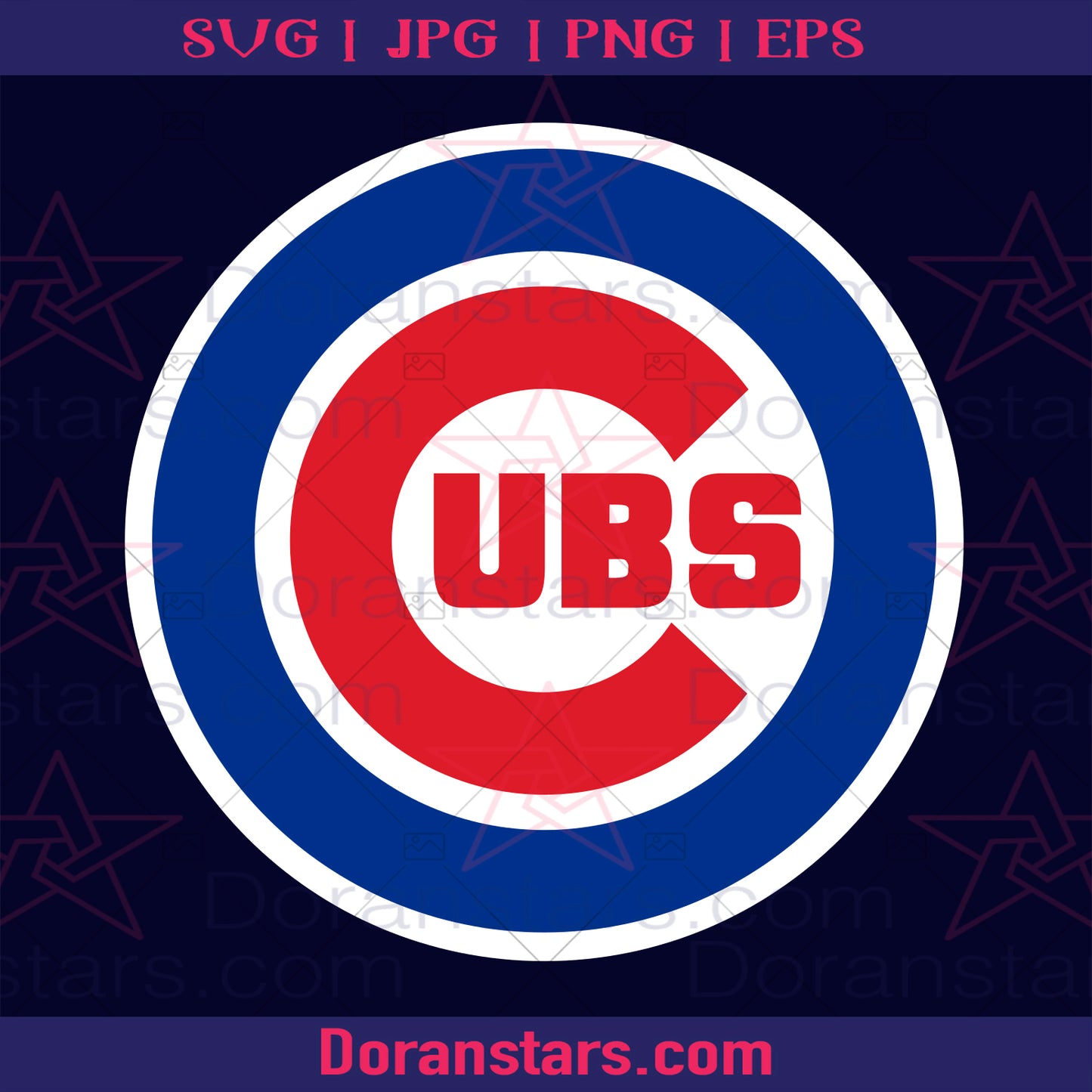Doranstars Chicago Cubs Digital Cut Files Svg, Dxf, Eps, Png, Cricut Vector, Digital Cut Files Download