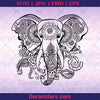 Doranstars com Elephants Mandala svg, Zentangle Elephants svg, Intricate svg File, Cricut Design svg, Mandala Animal