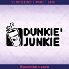 Dunkie' Junkie, Tea lover, Funny Saying, Tea Funny Saying, Coffee Saying logo, Svg Files For Cricut, Dxf, Eps, Png, Cricut Vector, Digital Cut Files Download - doranstars.com