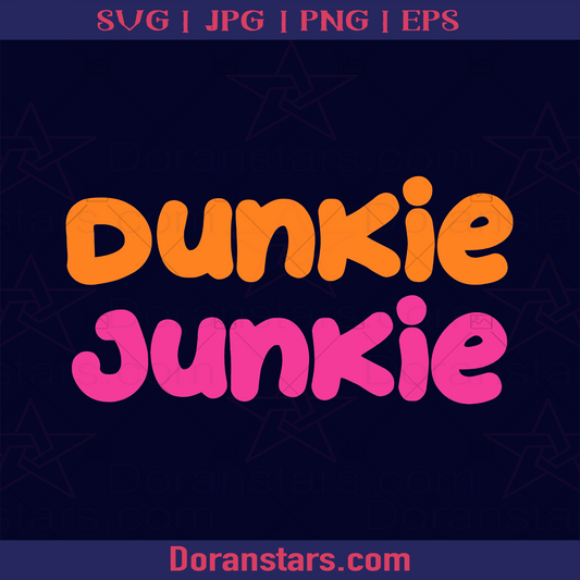Dunkie Junkie Coffee Love Tea, Funny Coffee Saying logo, Svg Files For Cricut, Dxf, Eps, Png, Cricut Vector, Digital Cut
