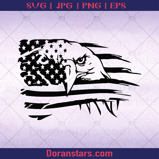 Eagle American Flag, America Mascot logo, Svg Files For Cricut, Dxf, Eps, Png, Cricut Vector, Digital Cut Files Download