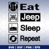 Eat, Jeep, Sleep, Repeat logo, Svg Files For Cricut, Dxf, Eps, Png, Cricut Vector, Digital Cut Files, Vector, Off-road, Transportation, Car, Funny