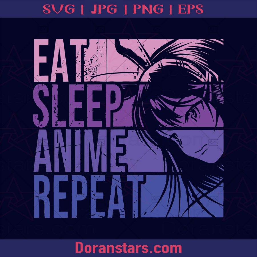 Eat Sleep Anime Repeat Weeb, Anime, Waifu, Otaku, Kawai Kawaii logo, Svg Files For Cricut, Dxf, Eps, Png, Cricut Vector, Digital Cut Files Download - doranstars.com