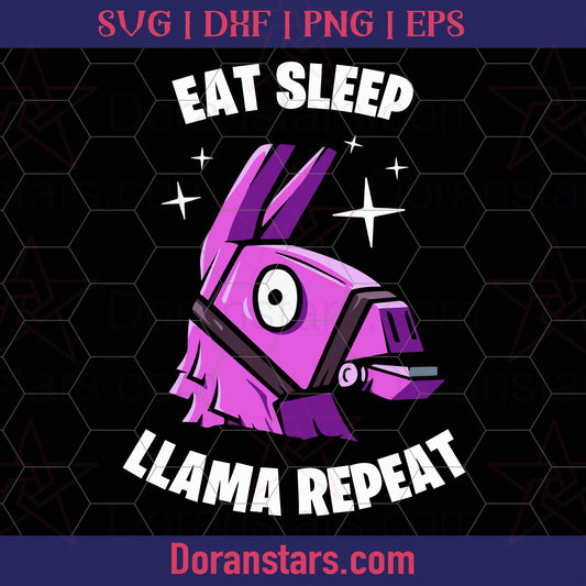 Eat Sleep Llama Repeat Svg, Instant Download - Doranstars.com SVG Design cut file for Cricut & Silhouette by DoranStars