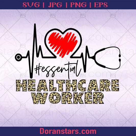 Essential Healthcare Worker logo SVG Design cut file for Cricut & Silhouette by DoranStars