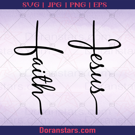 Faith Jesus, Double Cross logo, Svg Files For Cricut, Dxf, Eps, Png, Cricut Vector, Digital Cut Files Download