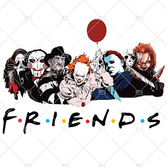Friends Halloween Png Jason Voorhees Freddy Krueger Horror Sublimated Printing Instant Download Png Printable Digital Print
