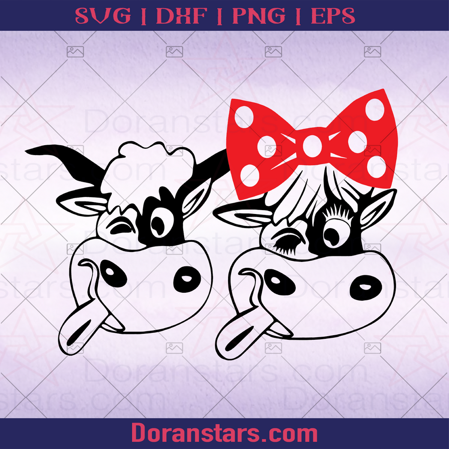 Funny Couple Cow Farmer Cartoon SVG Farmer, Farm, Farm animals, Outskirt, Rural, Countryside logo, Svg Files For Cricut, Dxf, Eps, Png, Cricut Vector, Digital Cut Files Download - doranstars.com