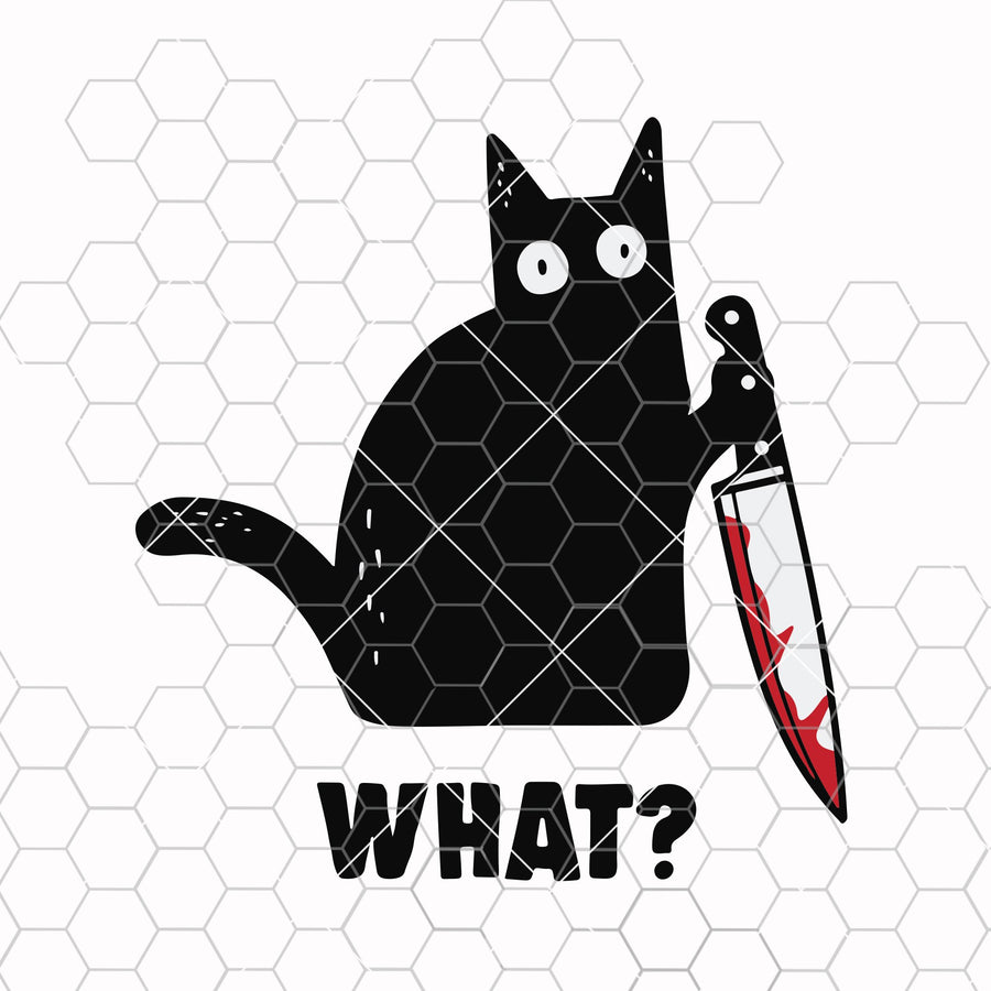 Funny Svg Murderous Cat Holding Knife Halloween Svg