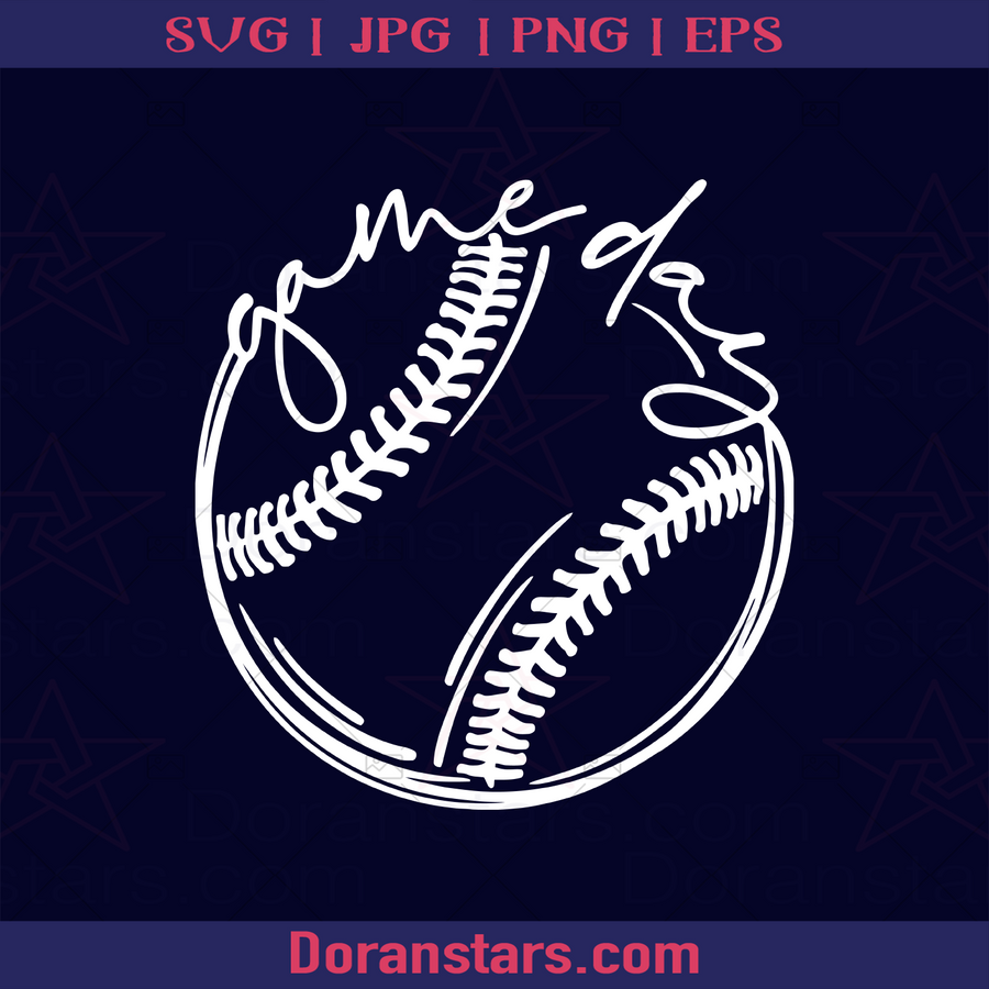 Game Day With Baseball Ball, Softball, Baseball, Sport, Sport Passion, Tournament logo, Svg Files For Cricut, Dxf, Eps, Png, Cricut Vector, Digital Cut Files Download - doranstars.com