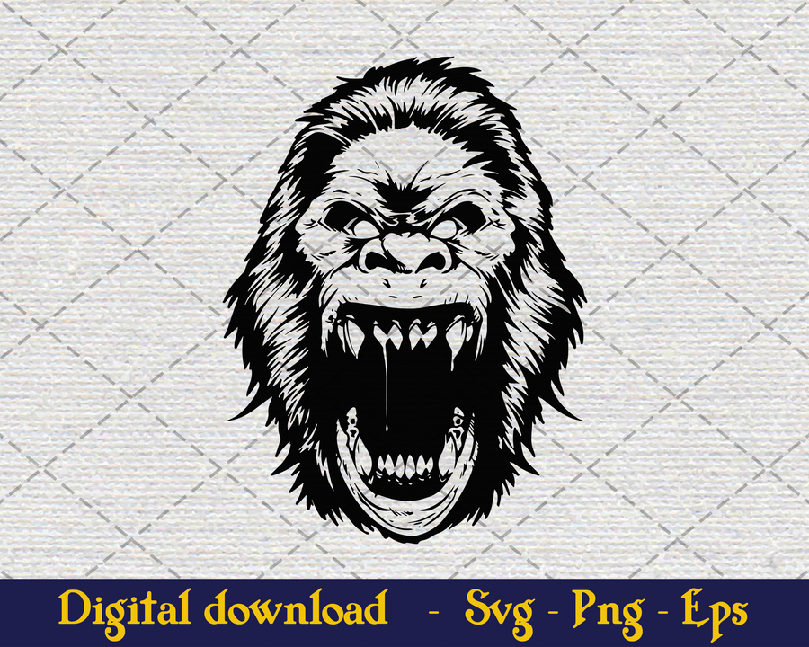 Kong, Kong head, Godzilla vs Kong svg, digital files logo, Svg Files For Cricut, Dxf, Eps, Png, Cricut Vector, Digital Cut Files, Monster, Monkey, Film, Movie