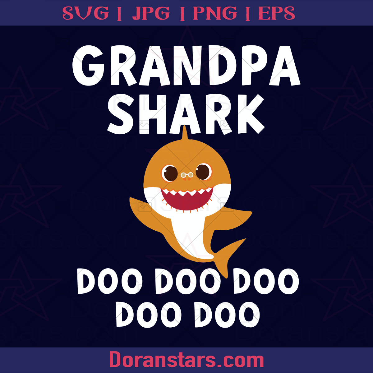 Grandpa Shark Doo Doo logo Father's Day SVG cut file for Cricut & Silhouette by DoranStars
