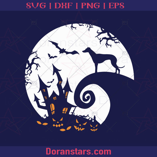 Greyhound In The Nightmare Before Christmas, Greyhound Halloween Svg Greyhound Dog Svg