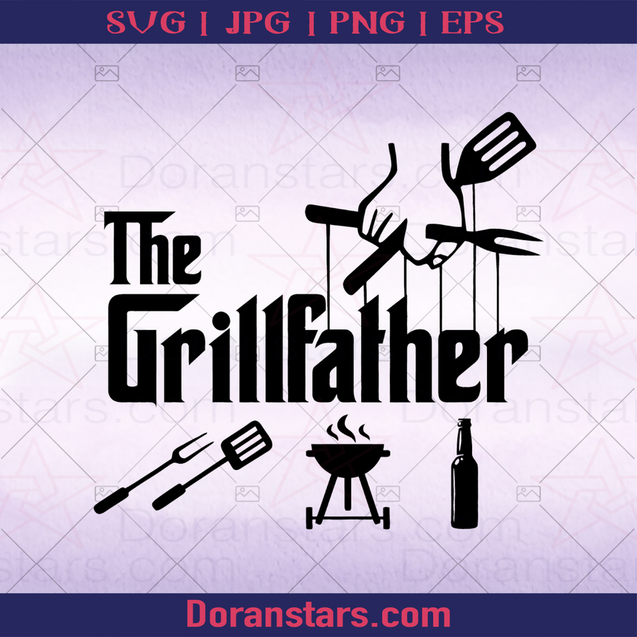 Grillfather - The GodfatherFather, Blood Father, Father and Son, Father's Day, Best Dad, Family, Father Great Cook, Papa Good Chef logo, Svg Files For Cricut, Dxf, Eps, Png, Cricut Vector, Digital Cut Files Download - doranstars.com