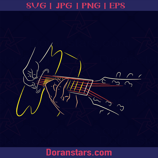 Guitar Neon Desing logo, Svg Files For Cricut, Dxf, Eps, Png, Cricut Vector, Digital Cut Files Download - doranstars.com
