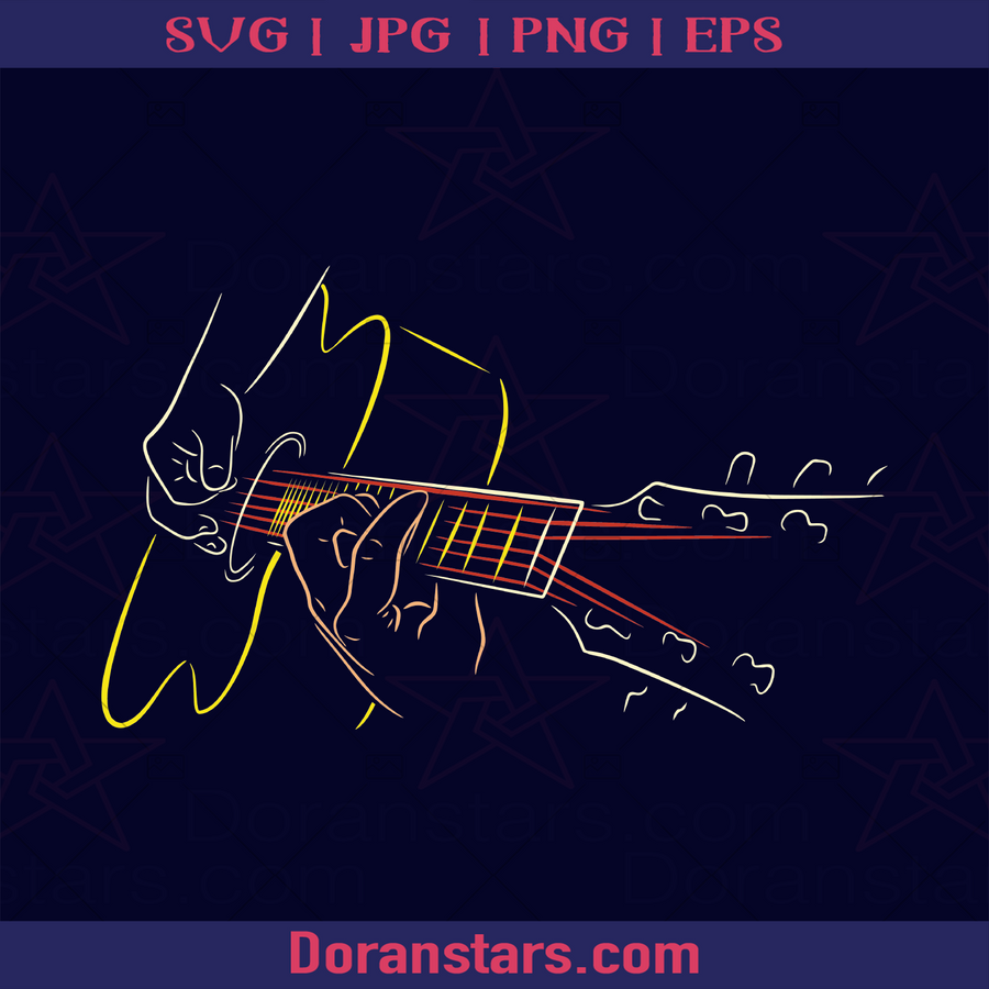 Guitar Neon Desing Passionate Guitarist, Bass, Music Lover, Music, Instrument logo, Svg Files For Cricut, Dxf, Eps, Png, Cricut Vector, Digital Cut Files Download - doranstars.com